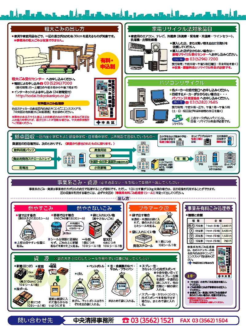 区 粗大 ごみ 中央