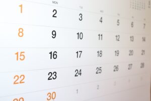 月間の保守点検・作業日程表